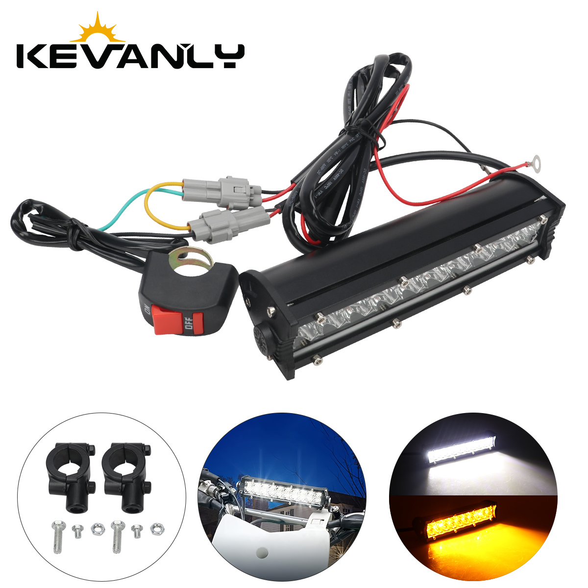 Motorcycle Gear Yellow - Zestaw reflektorów motocyklowych LED na kierownicę